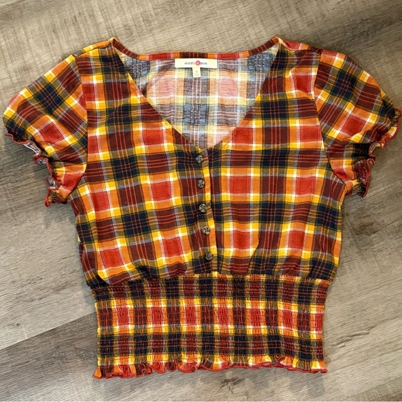 Wishful Park Tops - Wishful Park Multicolor Plaid Top Blouse Size Medium